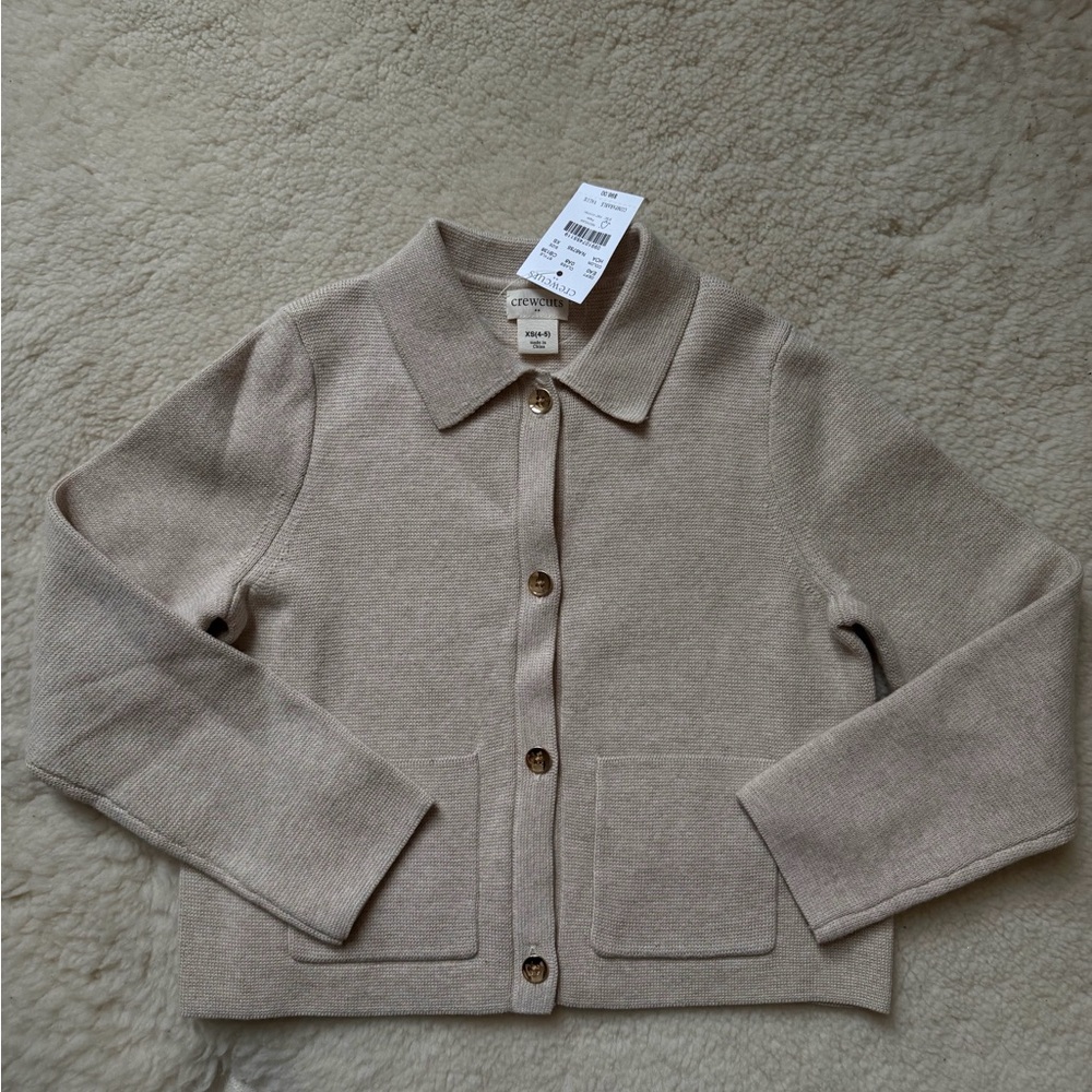 Crewcuts girls Kids size 5 Beige cardigan